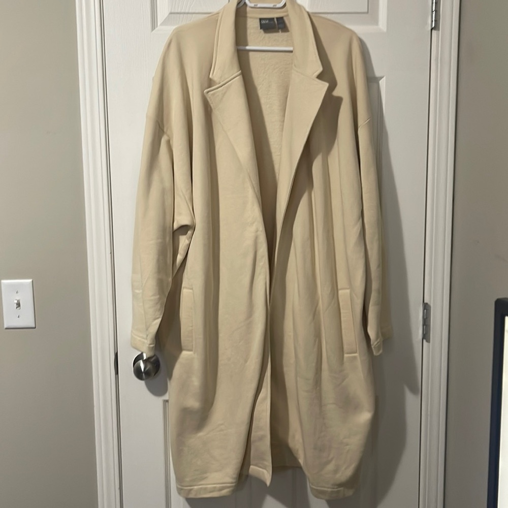 Asos Design Extreme Oversized Jersey Duster Jacket in Beige